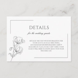 Informações Cartão de cerimônia de núpcias elegante de flor pi
