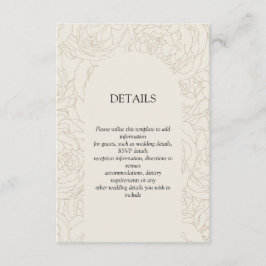Informações Cartão de cerimônia elegante de casamento Beige Br