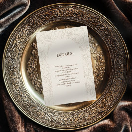 Informações Cartão de cerimônia elegante de casamento Beige Br