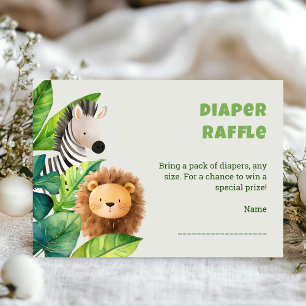 Informações Cartão de chá de fraldas de aquarela animal Safari