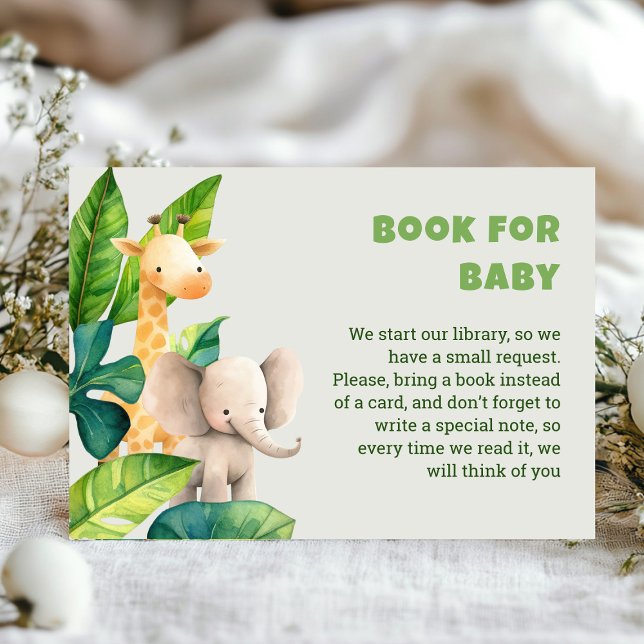 Informações Cartão de chá de fraldas de aquarela animal Safari (Safari wild one baby shower enclosure card)
