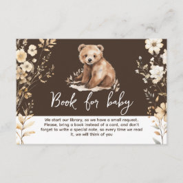 Informações Cartão de chá de fraldas de aquarela de urso bonit