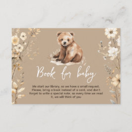 Informações Cartão de chá de fraldas de aquarela de urso bonit