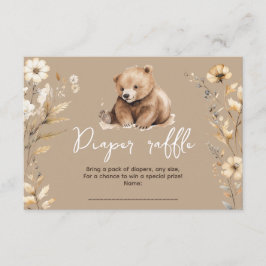 Informações Cartão de chá de fraldas de aquarela de urso bonit