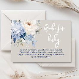 Informações Cartão de chá de fraldas floral azul e branco