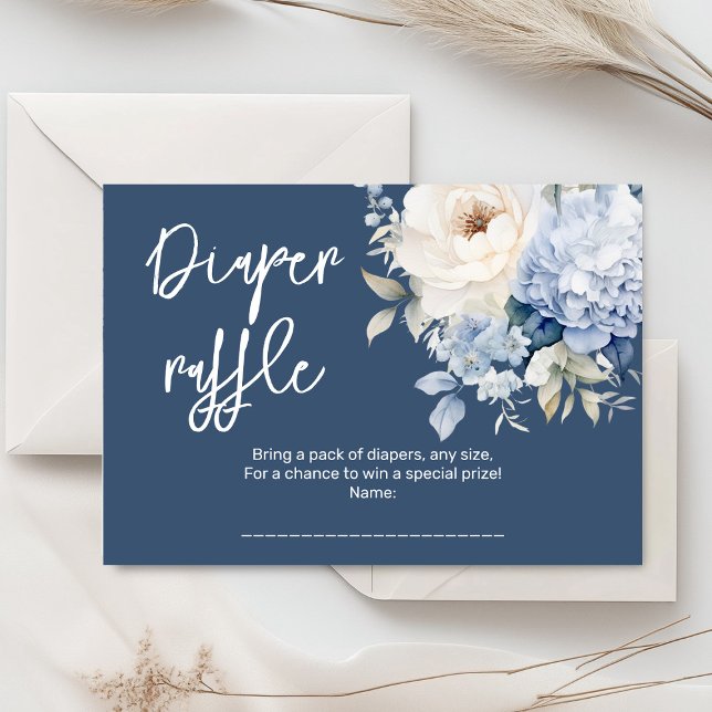 Informações Cartão de chá de fraldas floral azul e branco (Dusty blue and beige watercolor peonies floral baby shower invitation, gender neutral)