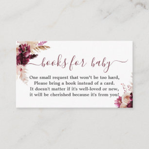 Informações Cartão de chá de fraldas para raparigas Burgundy B