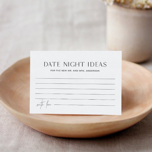 Informações Cartão de Chá de panela HARLOW Date Night Ideas (Criador carregado)