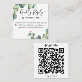 Informações Cartão de Código QR de Casamento Elegante Eucalypt