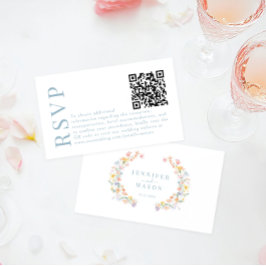 Informações Cartão de código QR de RSVP de casamento de flores