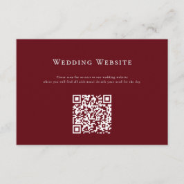 Informações Cartão de Código QR de Site de Casamento Vermelho 