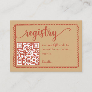 Informações Cartão de Código QR do Registro de Casamento Weste