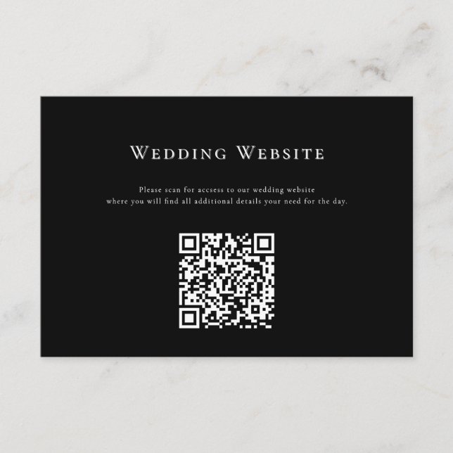 Informações Cartão de Código QR do Site de Casamento Moderno (Frente)