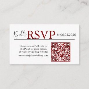 Informações Cartão de código QR RSVP de paisagem vermelha Casa