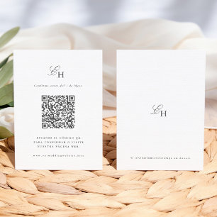 Informações Cartão de Confirmação de Casamento Boho Minimalist