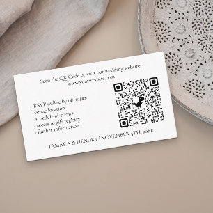 Informações Cartão de Confirmação de Presença com Código QR pa