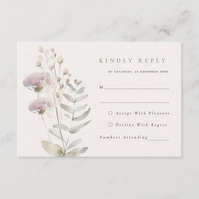 Informações Cartão de Confirmação de Presença de Casamento com (Frente)