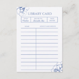 Informações Cartão de Conselho de Biblioteca Floral Azul para
