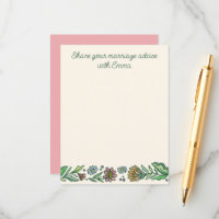 Cartão de Conselho de Casamento Floral Escandinavo