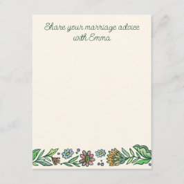 Informações Cartão de Conselhos de Casamento Floral Escandinav