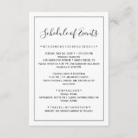 Cartão de Cronograma de Casamento Minimalista