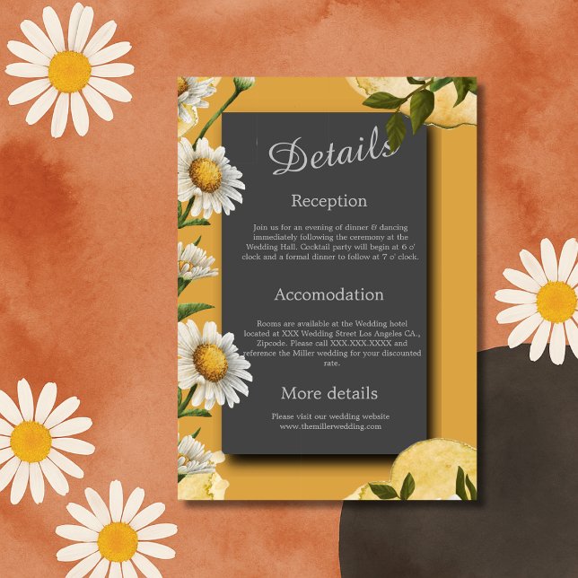 Informações cartão de depósito de flores de Margaret (preto) (Criador carregado)