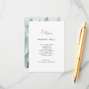 Informações Cartão de Desejo de Casamento de Montanha Verde e
