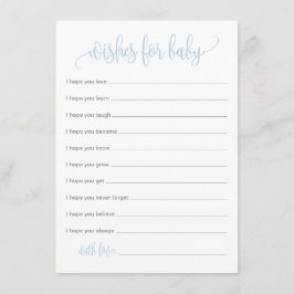 Informações Cartão de Desejos para Bebê. Cartão Azul de Festa 