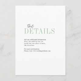 Informações Cartão de detalhe de casamento tipográfico minimal