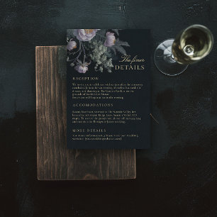 Informações Cartão de detalhes adicionais para casamento Peony