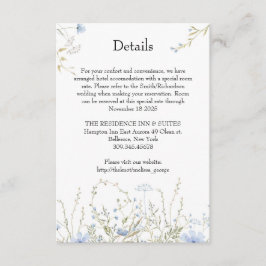 Informações Cartão de detalhes azul-poeirento de primavera Wil