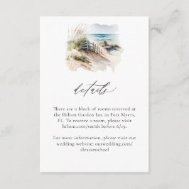 Informações Cartão de Detalhes Costeiros de Praia de Watercolo