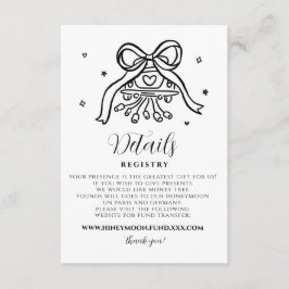 Informações Cartão de Detalhes da Festa de Casamento Desenhado