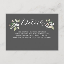 Informações Cartão de Detalhes de Blooms de Sombra