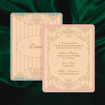 Cartão de Detalhes de Casamento Art Nouveau Orname