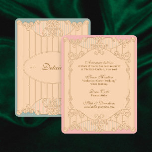 Informações Cartão de Detalhes de Casamento Art Nouveau Orname