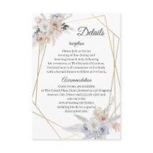 Cartão de Detalhes de Casamento Azul Empoeirado Be