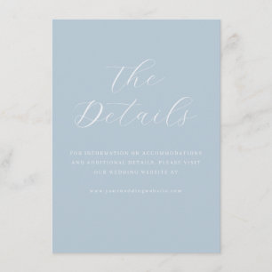 Informações Cartão de Detalhes de Casamento Azul Minimalista C