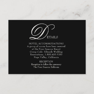 Informações Cartão de Detalhes de Casamento Beautiful Flourish