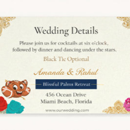 Informações Cartão de Detalhes de Casamento Boho | Chic Floral