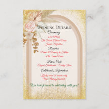 Cartão de Detalhes de Casamento Boho Floral com Fa