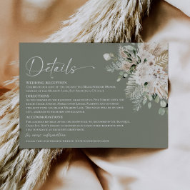 Informações Cartão de Detalhes de Casamento Boho Sage Green Pa