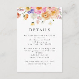 Informações Cartão de Detalhes de Casamento Botânico Floral Br