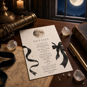 Informações Cartão de Detalhes de Casamento Celestial com Laço