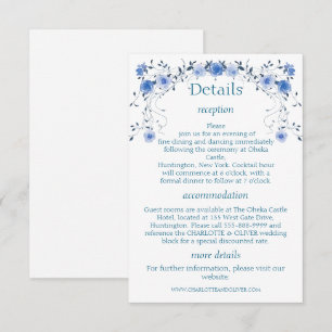 Informações Cartão de Detalhes de Casamento com Aquarela Flora