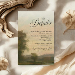 Informações Cartão de Detalhes de Casamento com Arte de Paisag