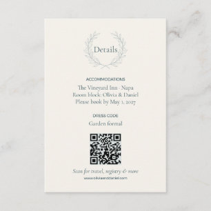 Informações Cartão de Detalhes de Casamento com Código QR do R