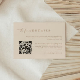Informações Cartão de Detalhes de Casamento com Código QR Mode