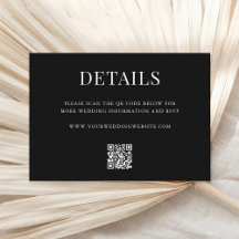 Cartão de Detalhes de Casamento com Código QR Mode