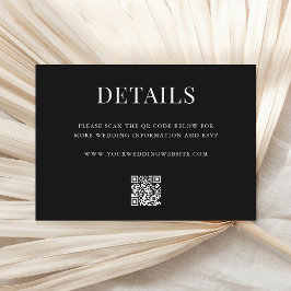 Informações Cartão de Detalhes de Casamento com Código QR Mode